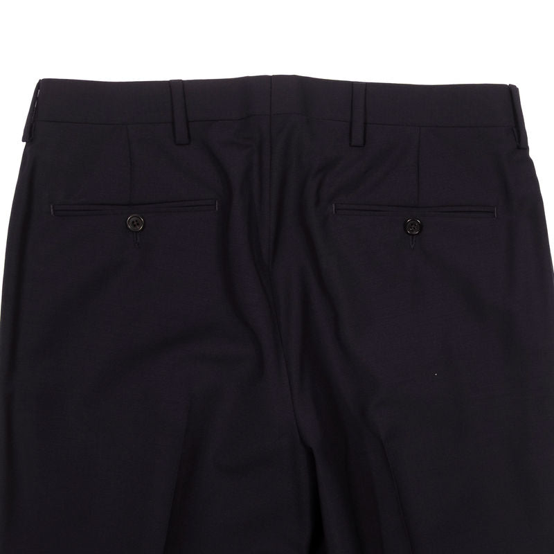 Neapolitan Hand Tailored Navy Peak Lapel Business Suit Sz 54