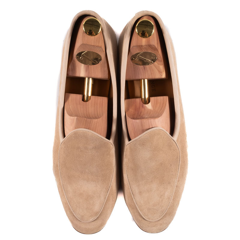 Baudoin & Lange Beige Suede Belgian Loafers Sz EU 43