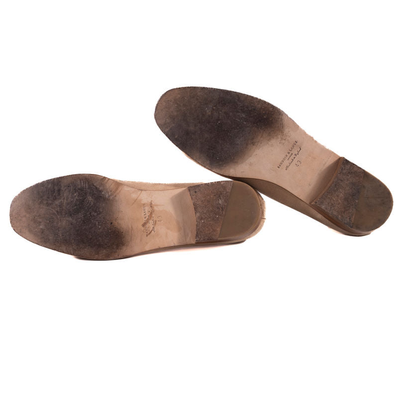 Baudoin & Lange Beige Suede Belgian Loafers Sz EU 43