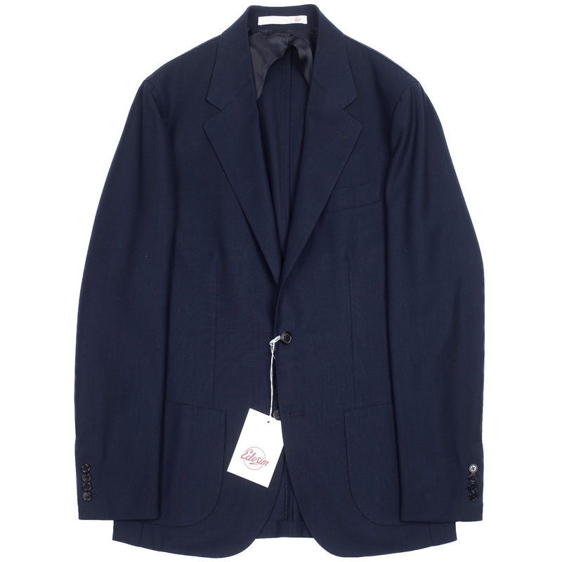 Neapolitan Hand Tailored Drapers Hight Twist Wool Navy Sport Coat Sz 52