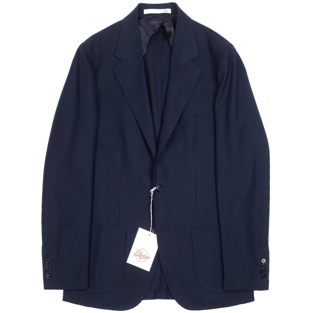 Neapolitan Hand Tailored Drapers Hight Twist Wool Navy Sport Coat Sz 48