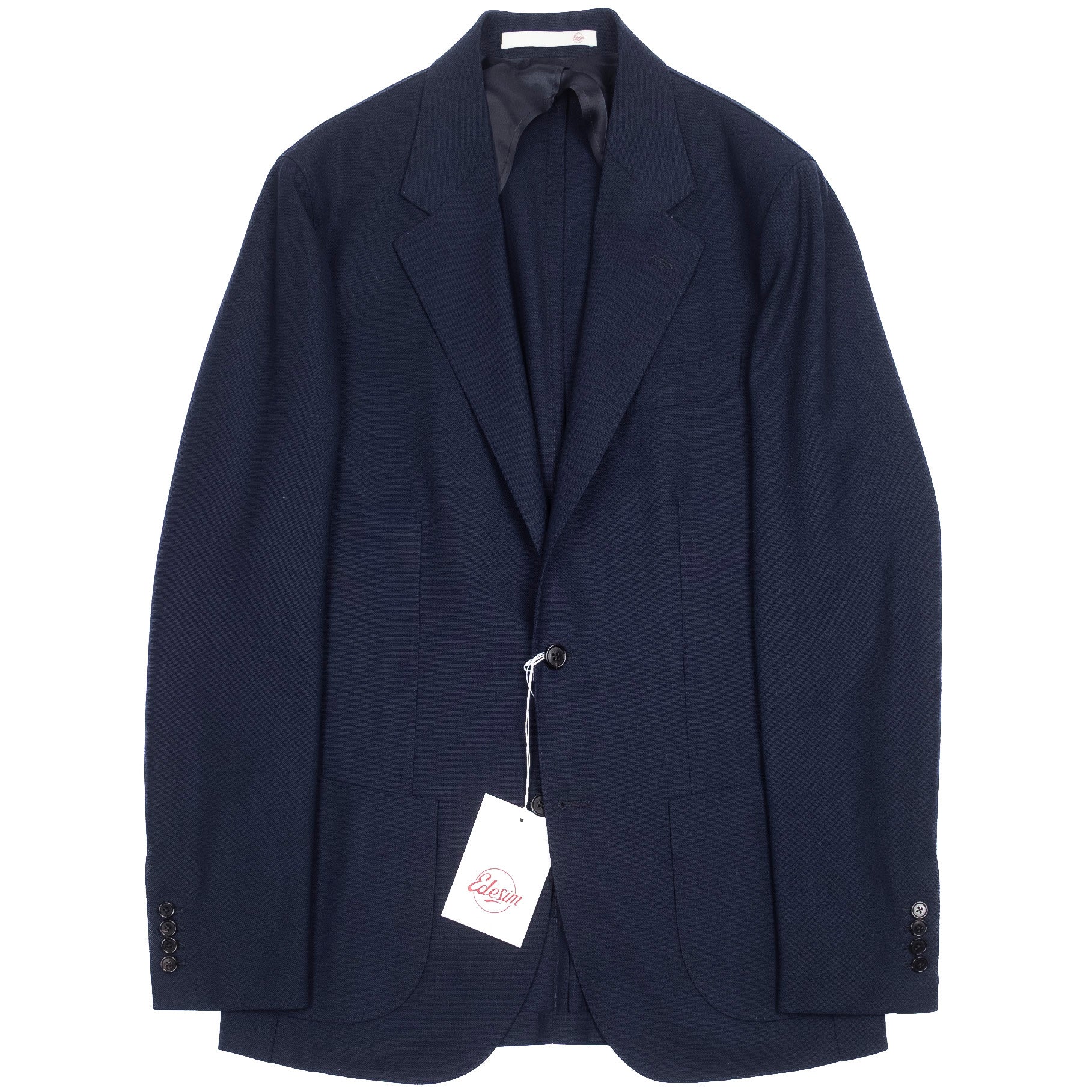 Neapolitan Hand Tailored Drapers Hight Twist Wool Navy Sport Coat Sz 48