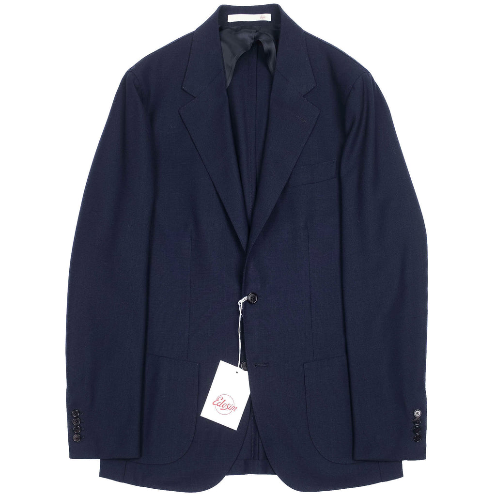 Neapolitan Hand Tailored Drapers Hight Twist Wool Navy Sport Coat Sz 54
