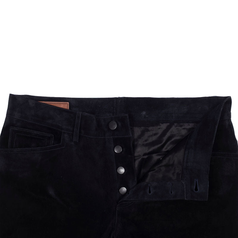 Hermès Black 5 Pocket Suede Trousers