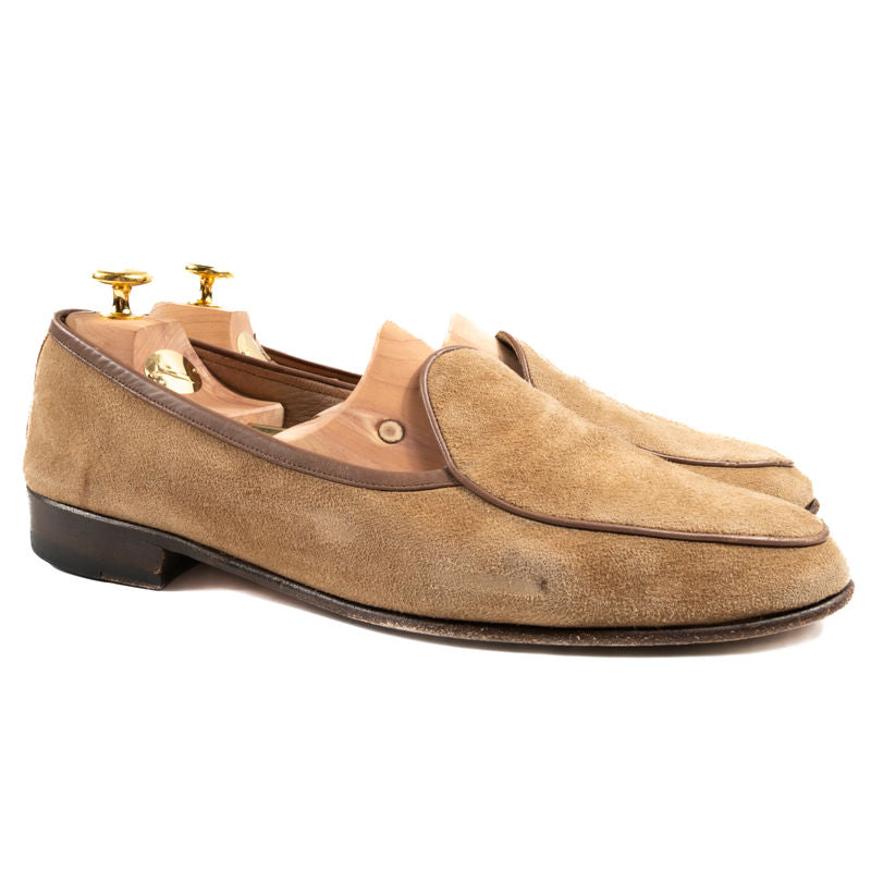Baudoin & Lange Beige Suede Belgian Loafers