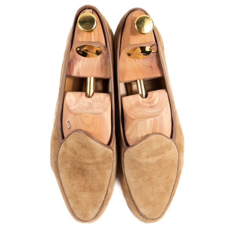 Baudoin & Lange Beige Suede Belgian Loafers