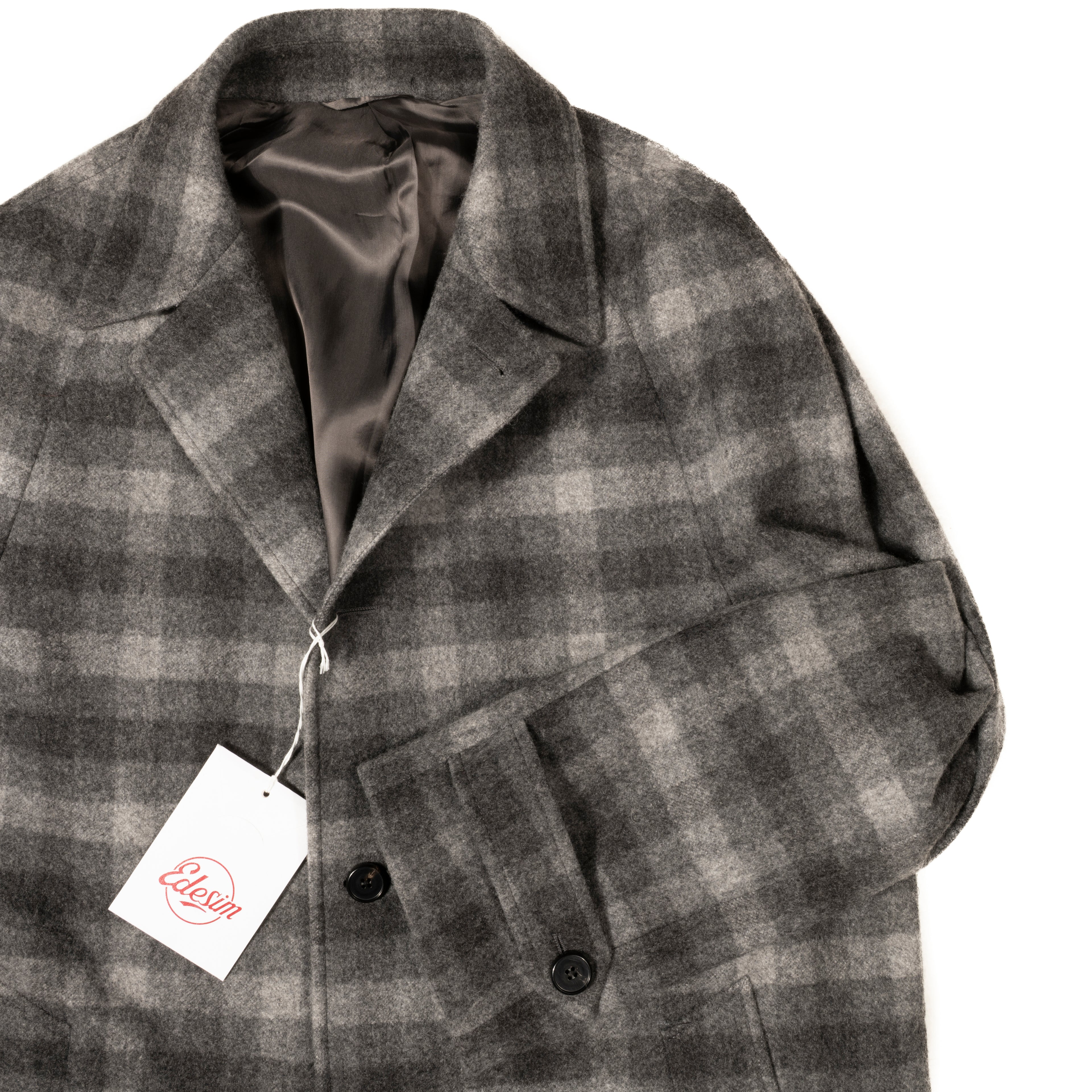 Neapolitan Hand Tailored Grey Check Raglan Coat