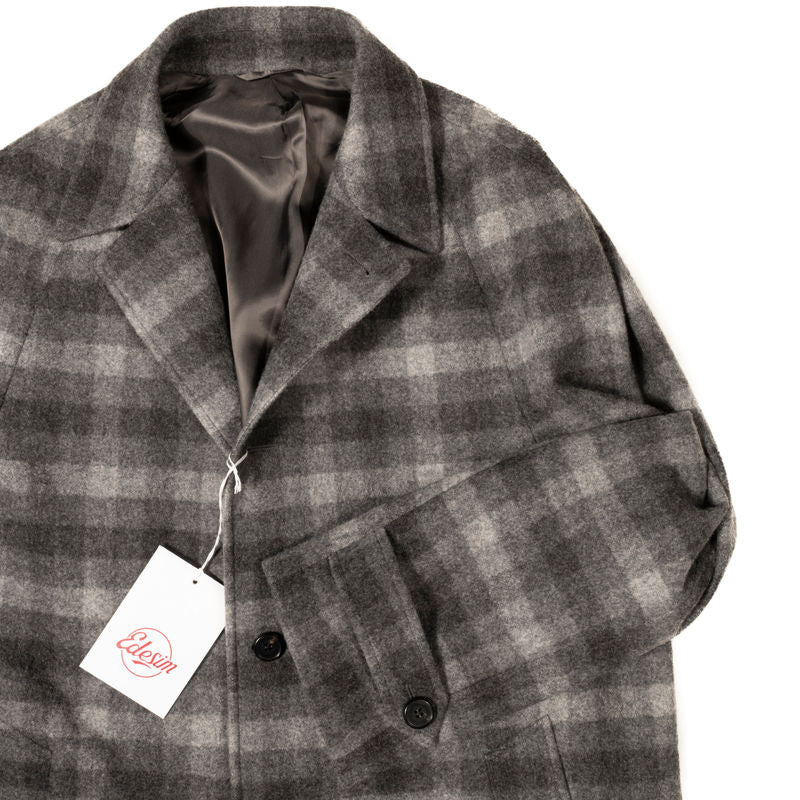 Neapolitan Hand Tailored Grey Check Raglan Coat