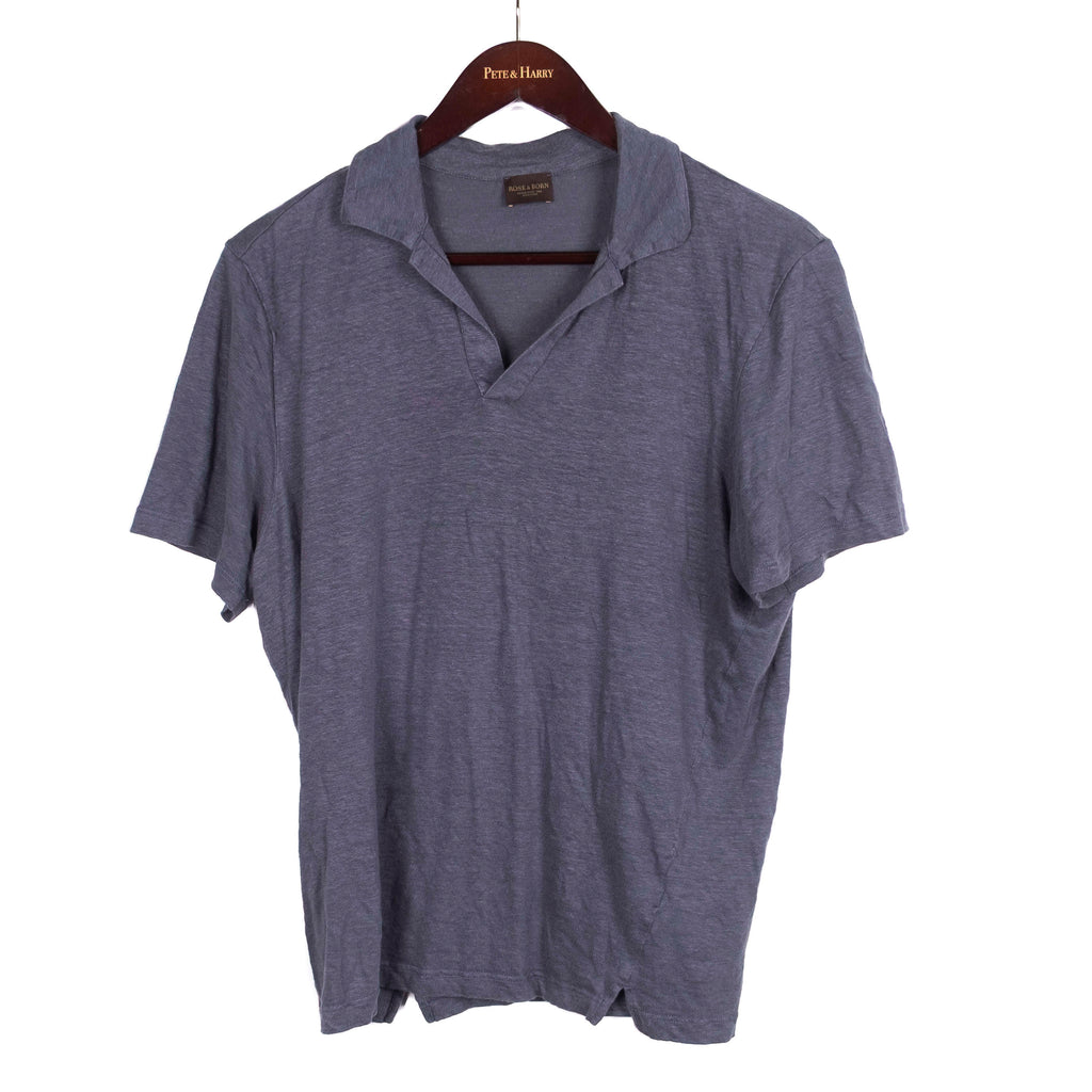 Grey/Blue Short Sleeve Polo Shirt