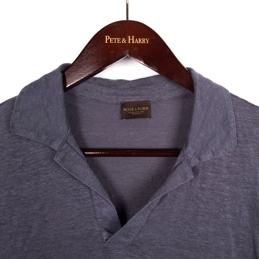 Grey/Blue Short Sleeve Polo Shirt