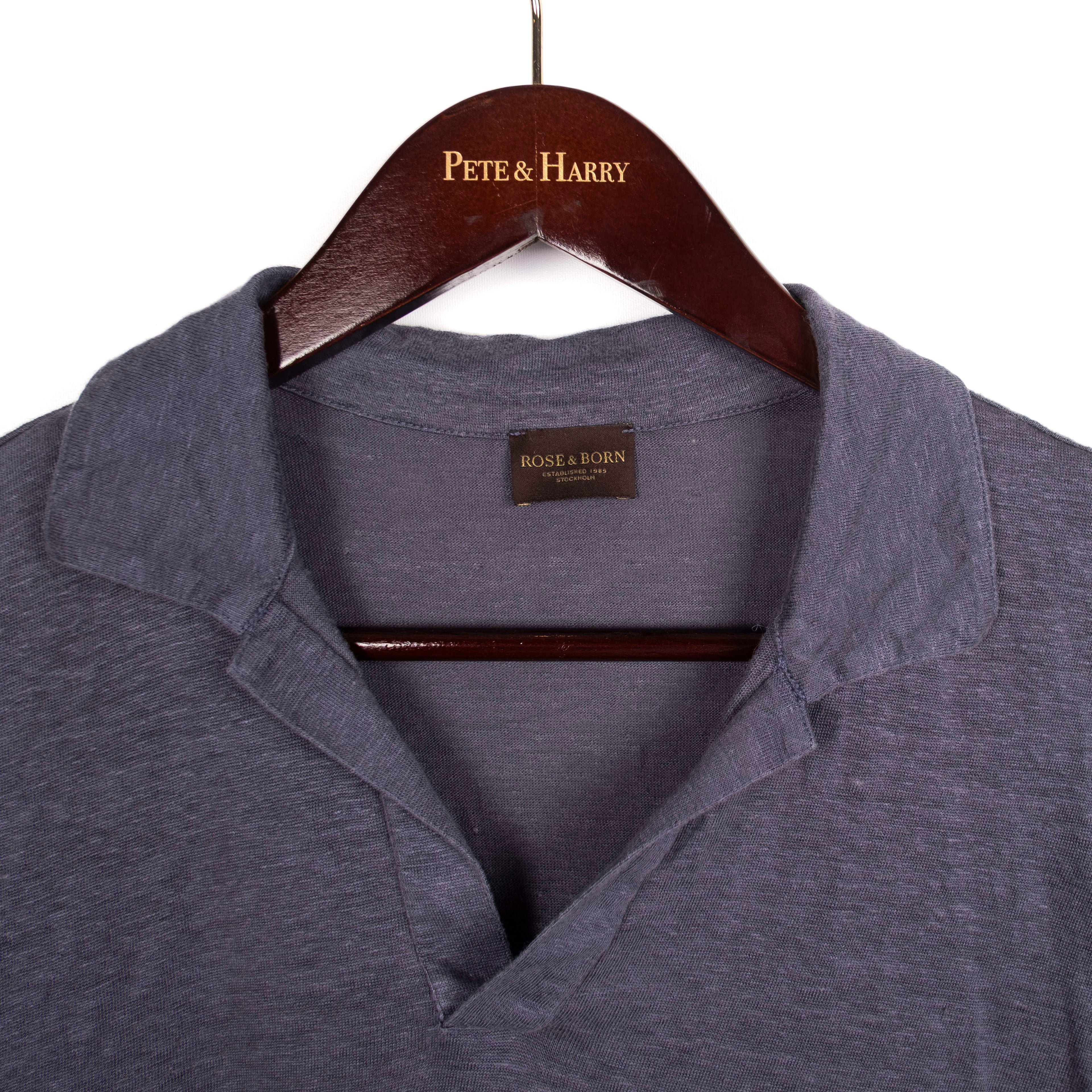 Grey/Blue Short Sleeve Polo Shirt