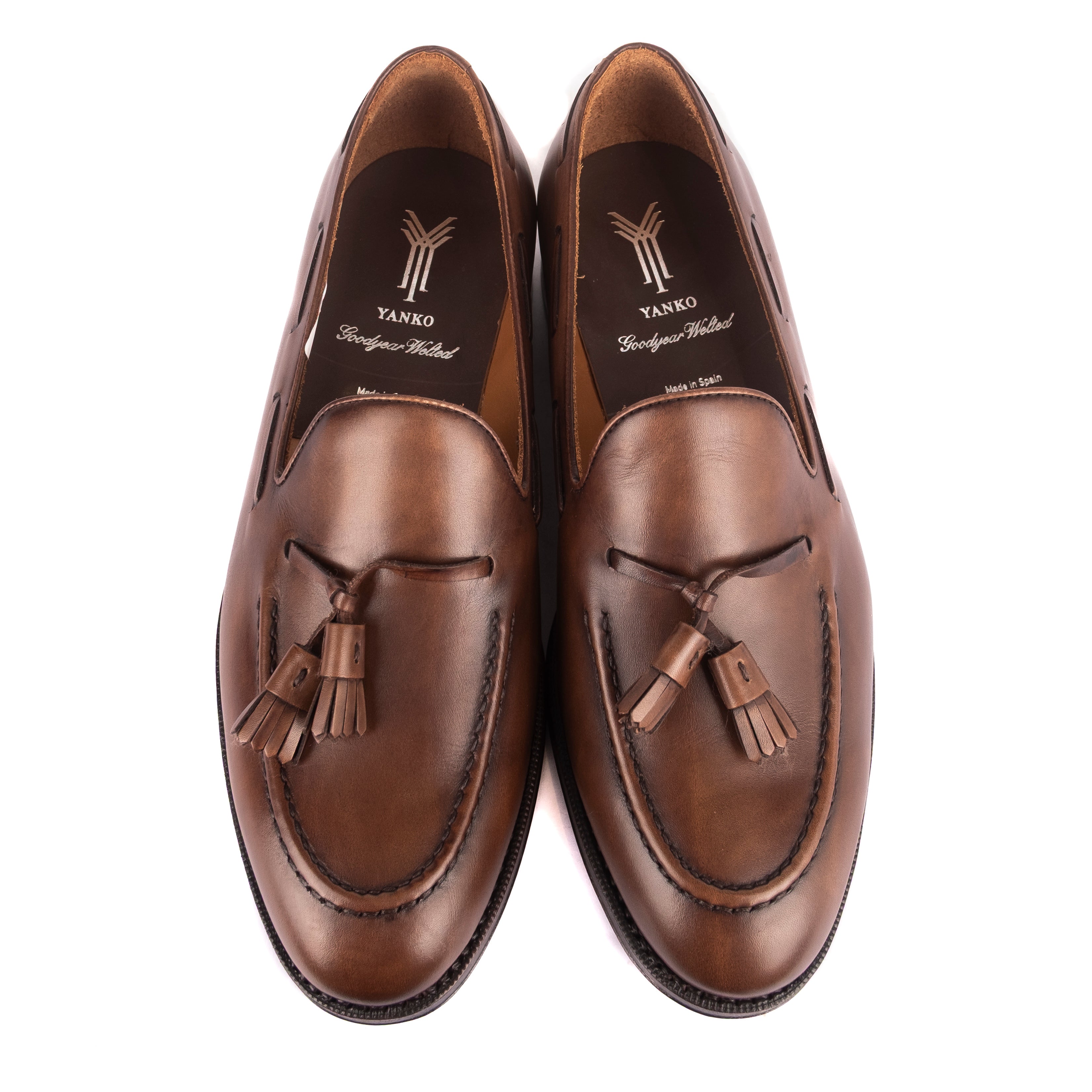 Box Calf Brown Tassel Loafers