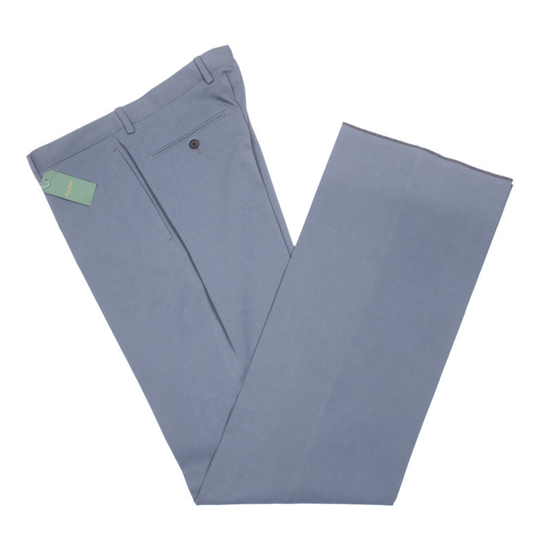 Neapolitan Hand Tailored Petrol Cotton Trousers Sz 50