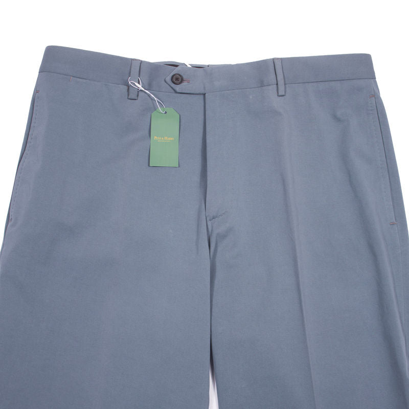 Neapolitan Hand Tailored Petrol Cotton Trousers Sz 50