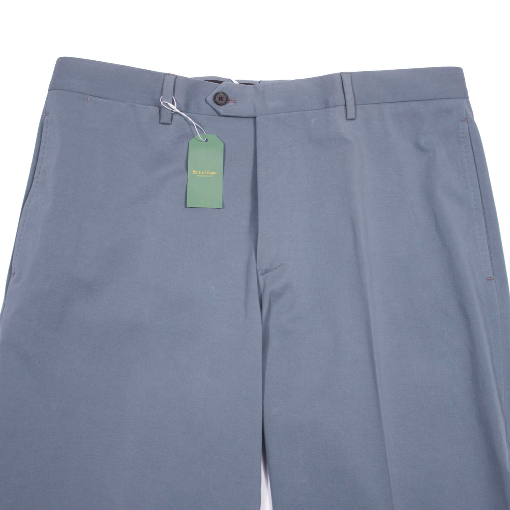 Neapolitan Hand Tailored Petrol Cotton Trousers Sz 50