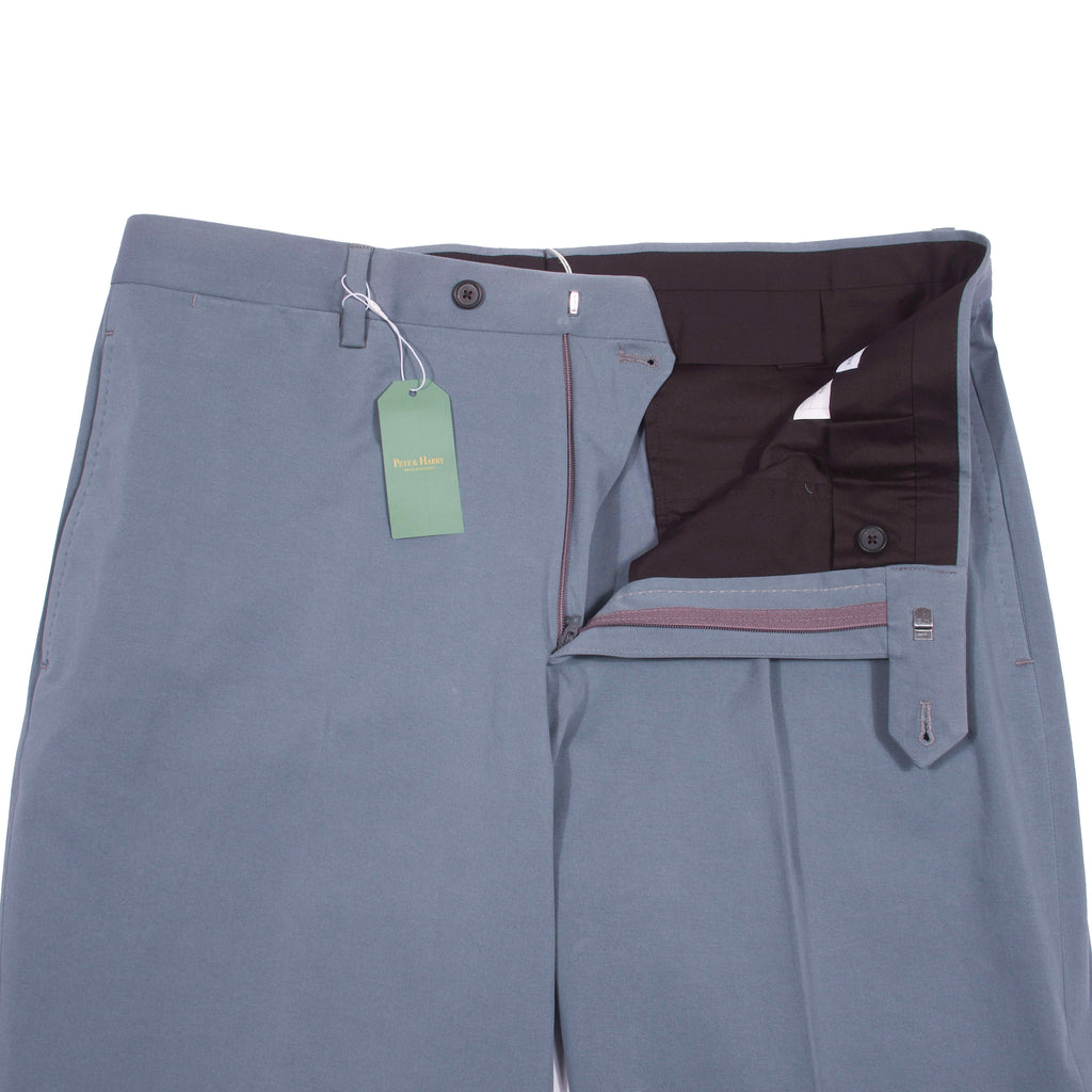 Neapolitan Hand Tailored Petrol Cotton Trousers Sz 50
