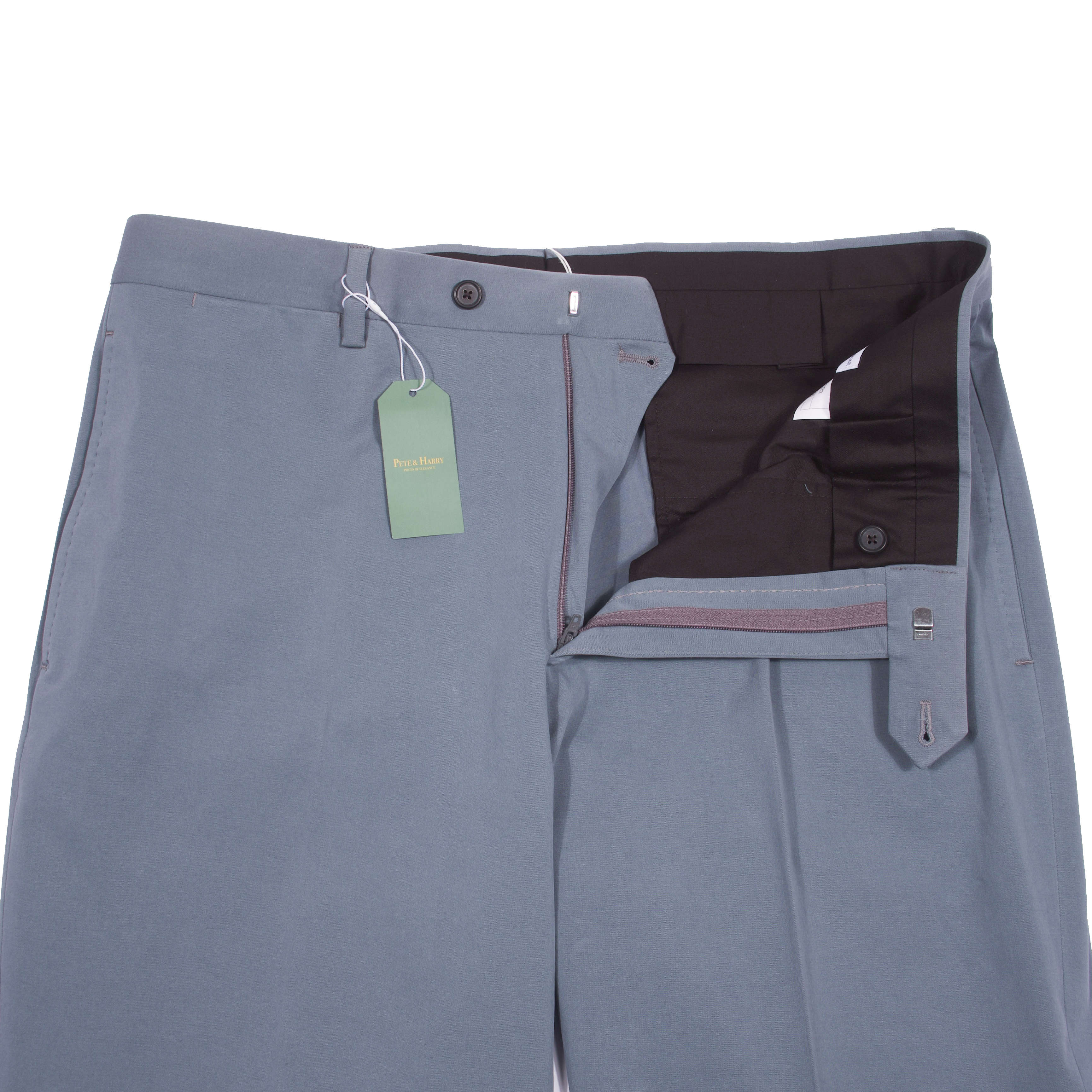 Neapolitan Hand Tailored Petrol Cotton Trousers Sz 50