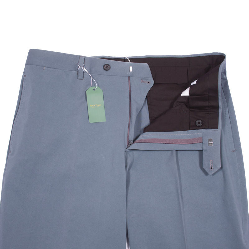 Neapolitan Hand Tailored Petrol Cotton Trousers Sz 50