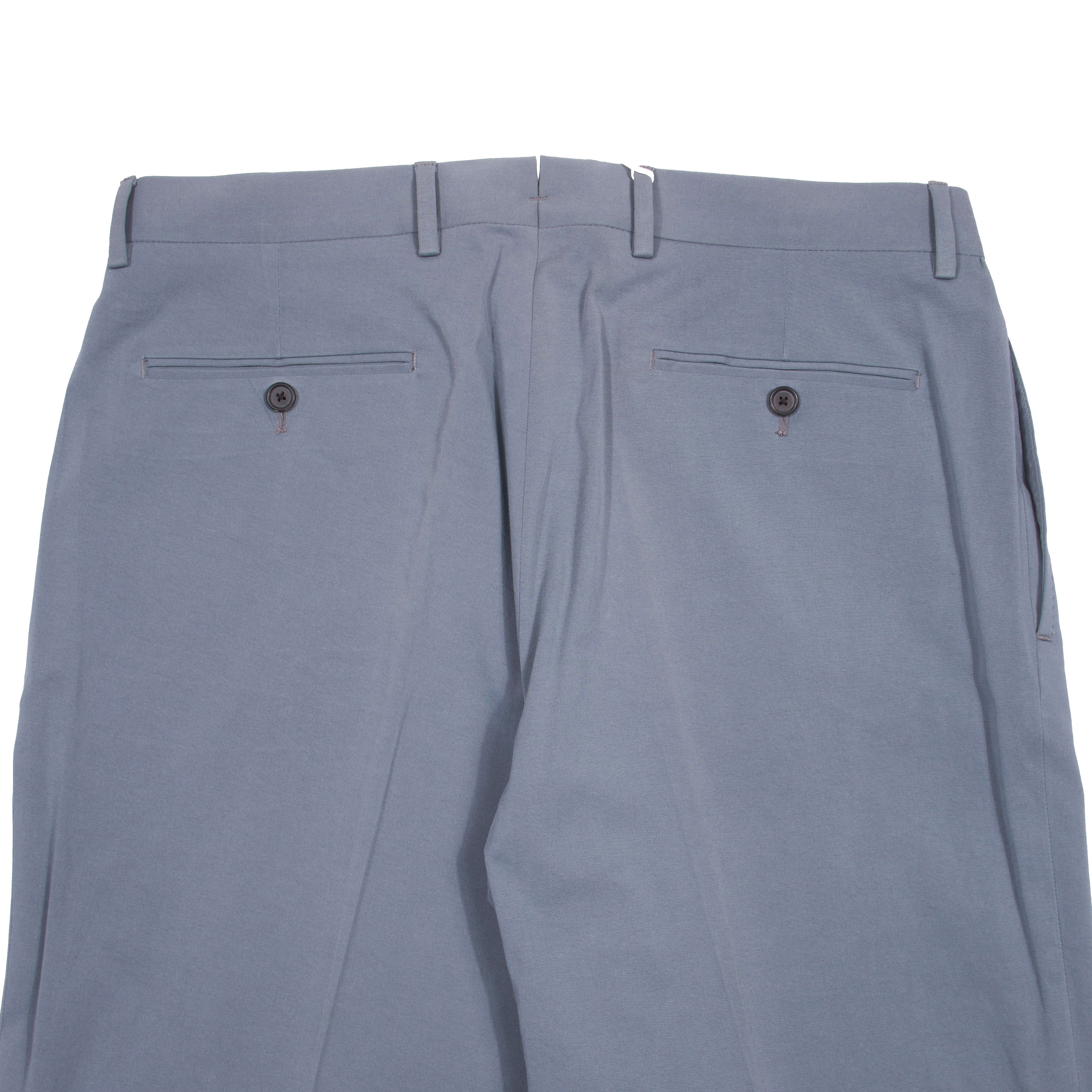 Neapolitan Hand Tailored Petrol Cotton Trousers Sz 50