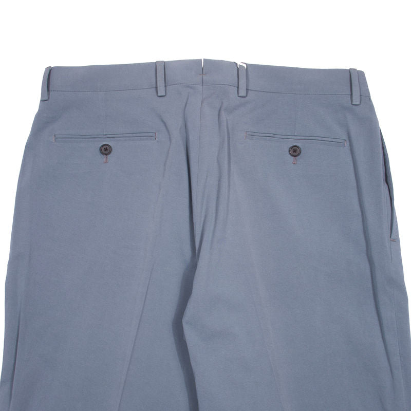 Neapolitan Hand Tailored Petrol Cotton Trousers Sz 50