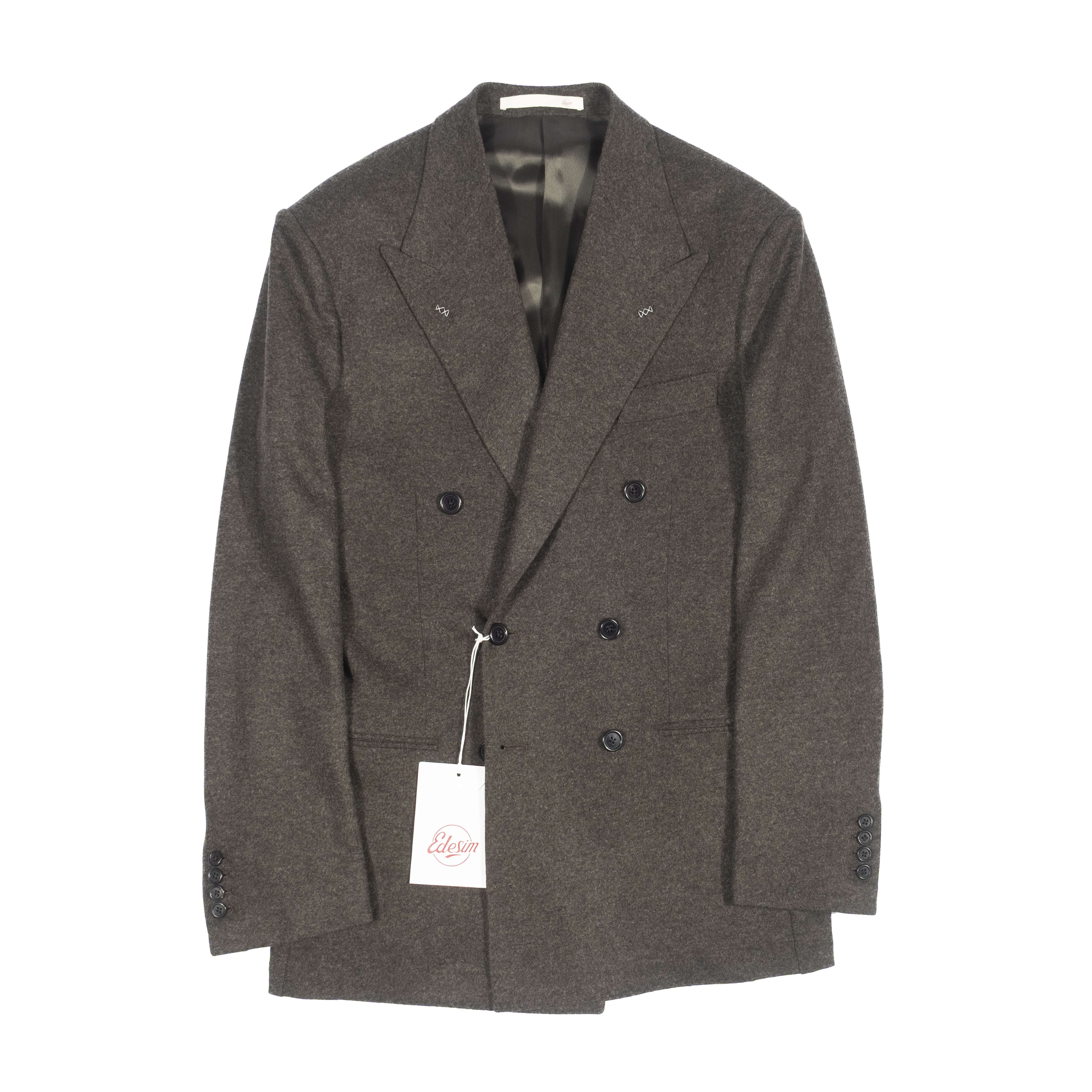 Neapolitan Hand Tailored Double Breasted Drapers Flannel Sport Coat Sz 46
