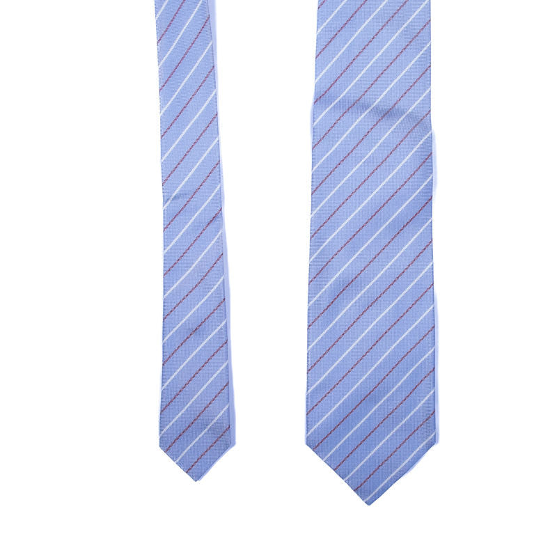 Borrelli Napoli Light Blue Striped 7 Fold Tie