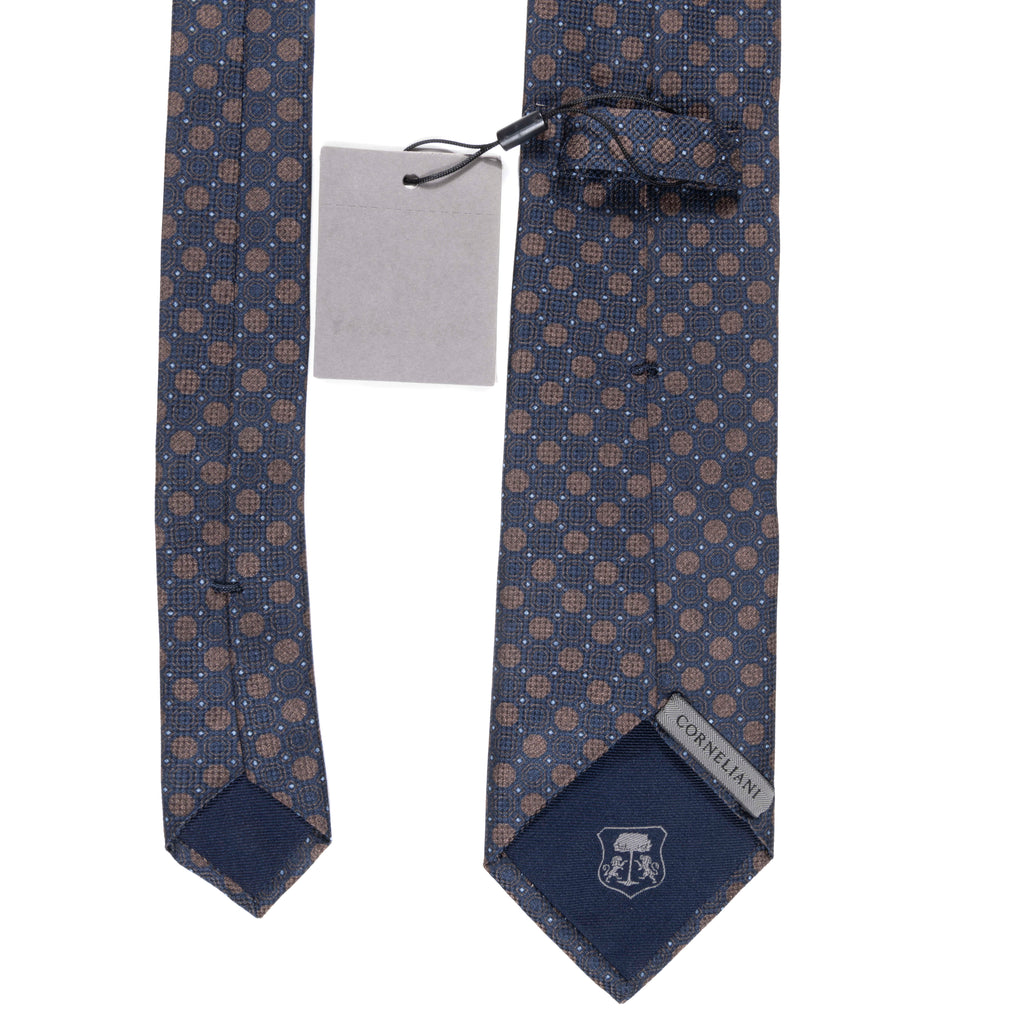 Navy Textured Silk Tie Corneliani
