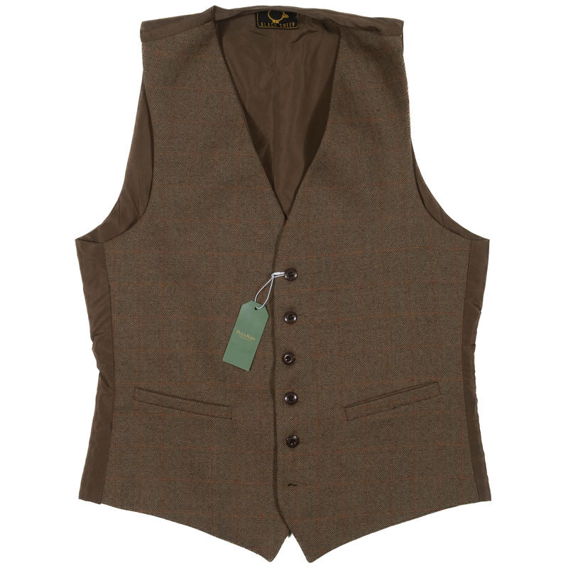 Green Windowpane Tweed Waistcoat