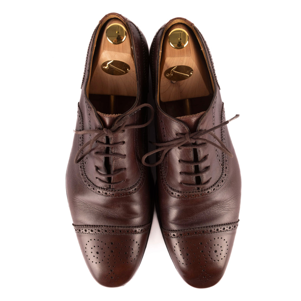 Dark Brown Cap Toe Brogue Oxfords