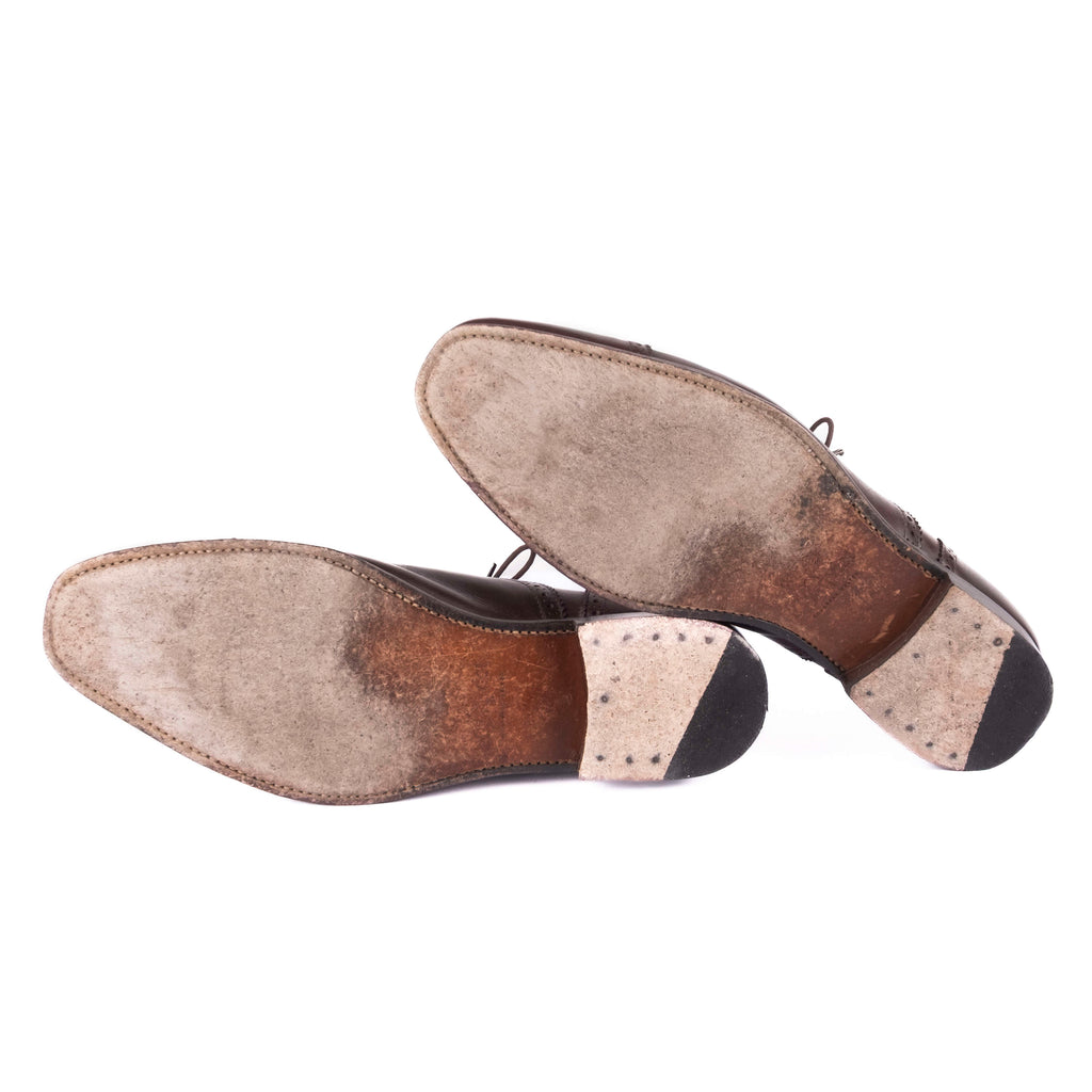 Dark Brown Cap Toe Brogue Oxfords