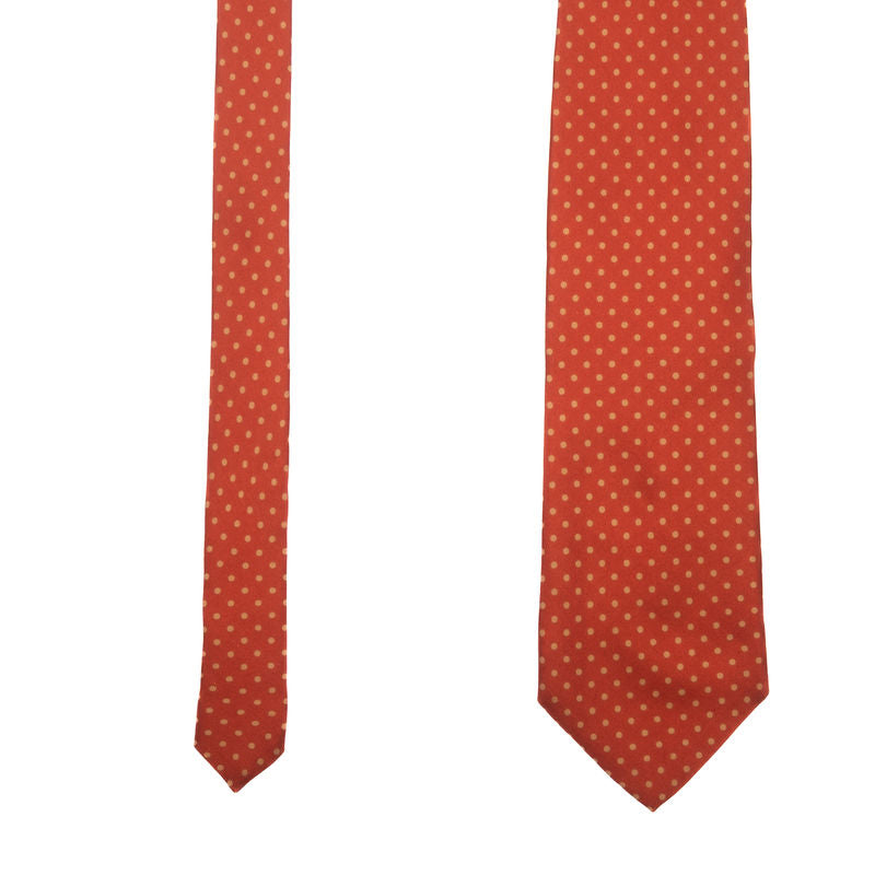 Zegna Red Tie with Yellow Dots