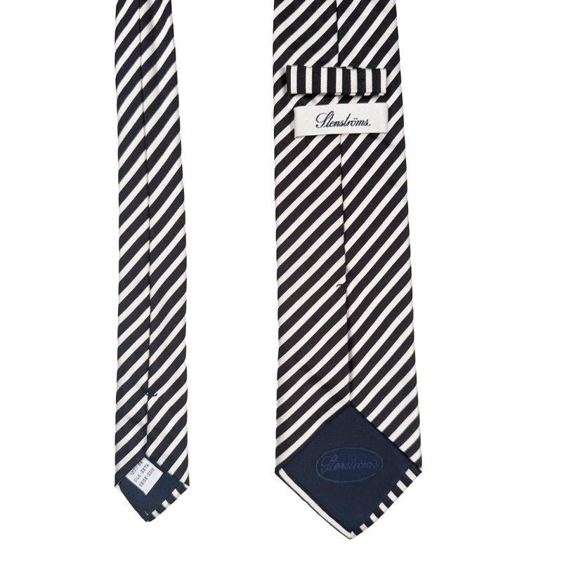 Stenströms Black and white stripes Tie