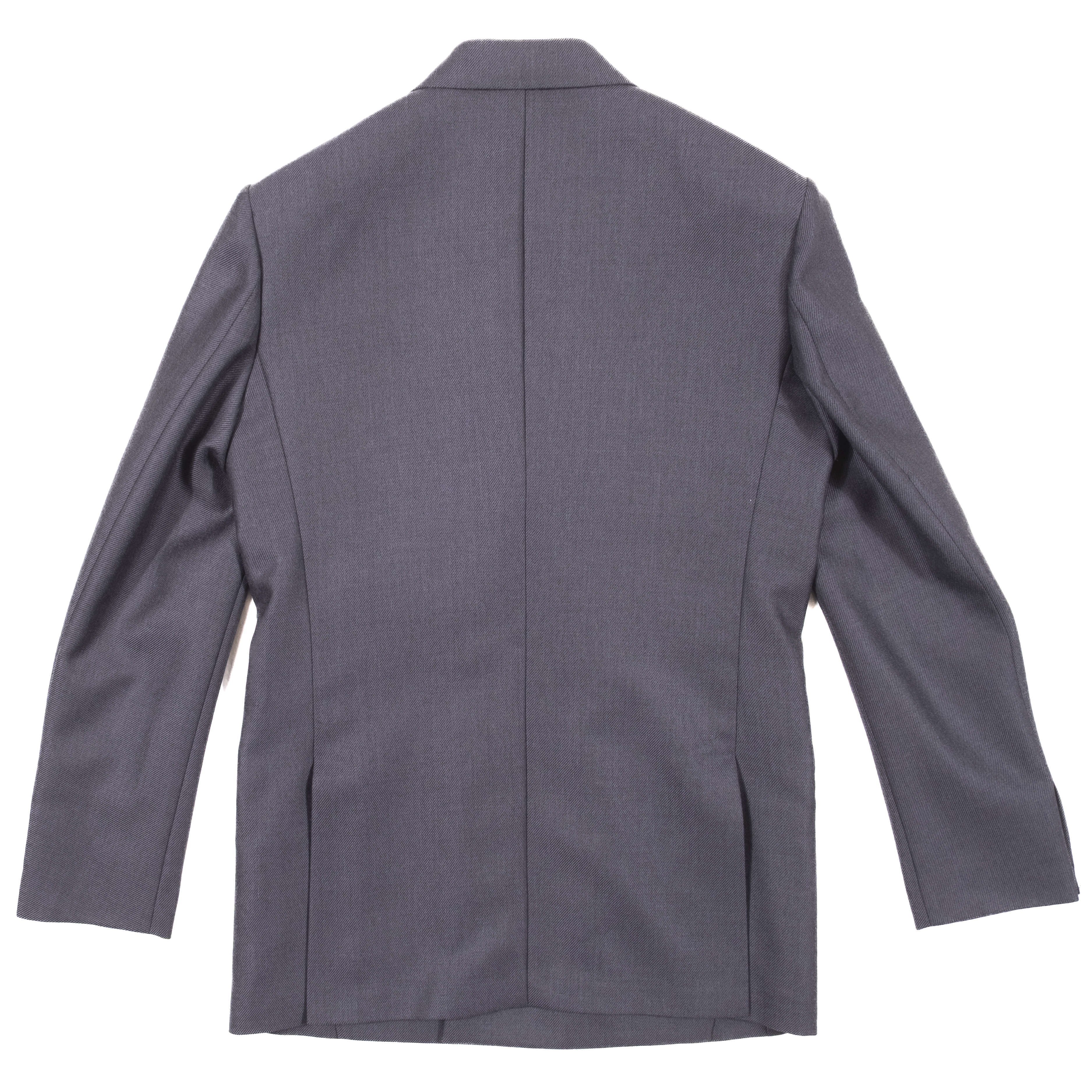 Neapolitan Hand Tailored Grey Double Breasted Cavalry Twill Sport Coat Sz 50