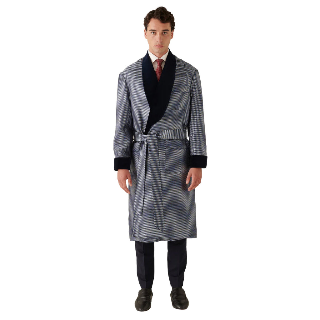 Silver Heavy Silk Dress Robe