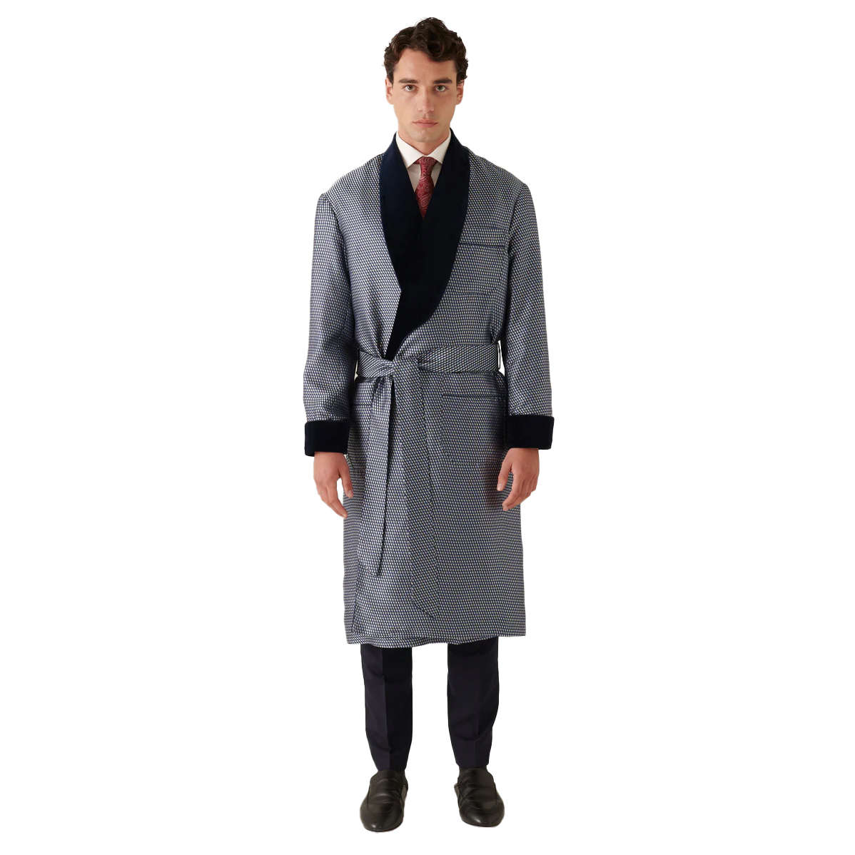 Silver Heavy Silk Dress Robe