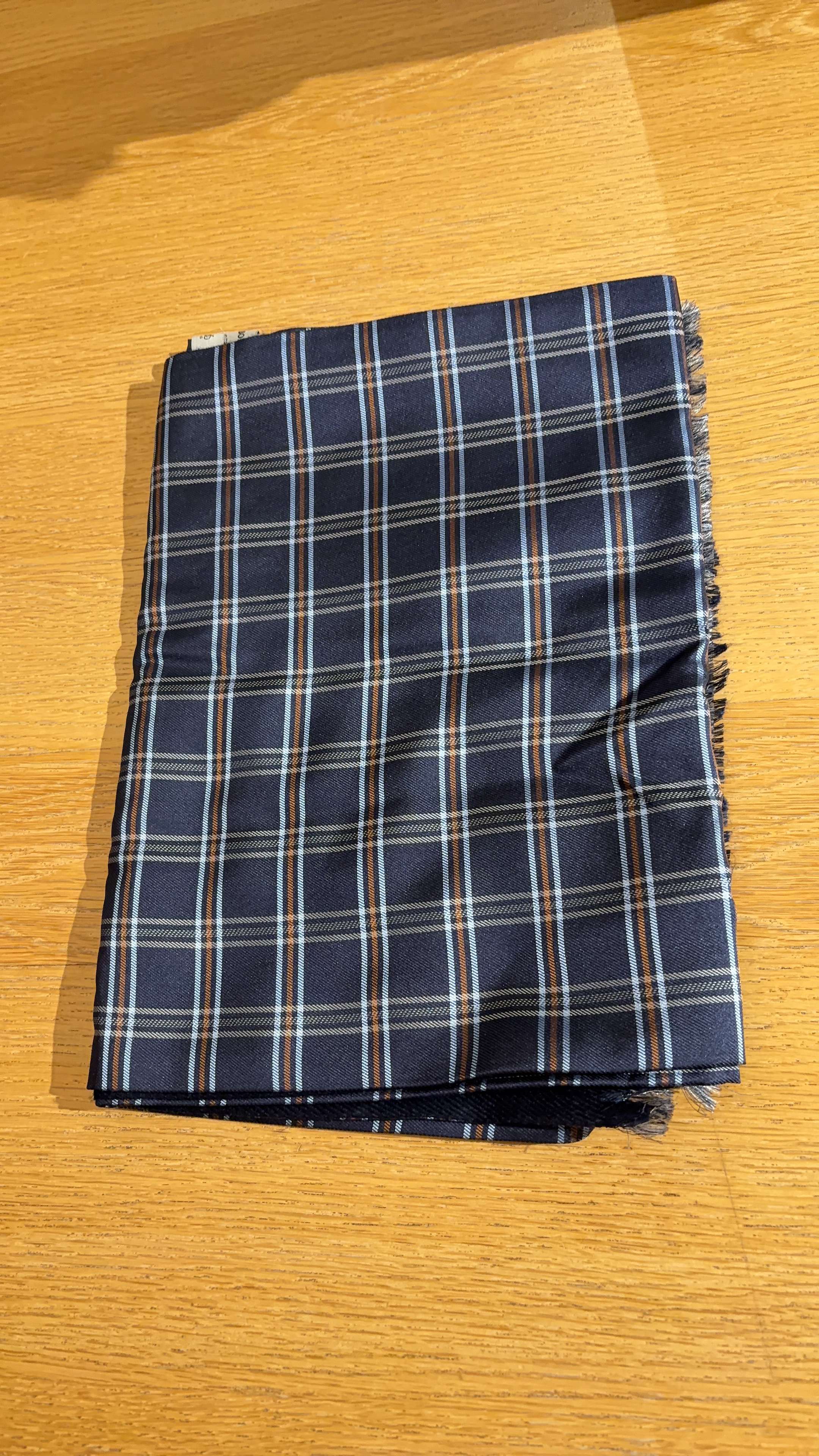 Navy Checked Scarf