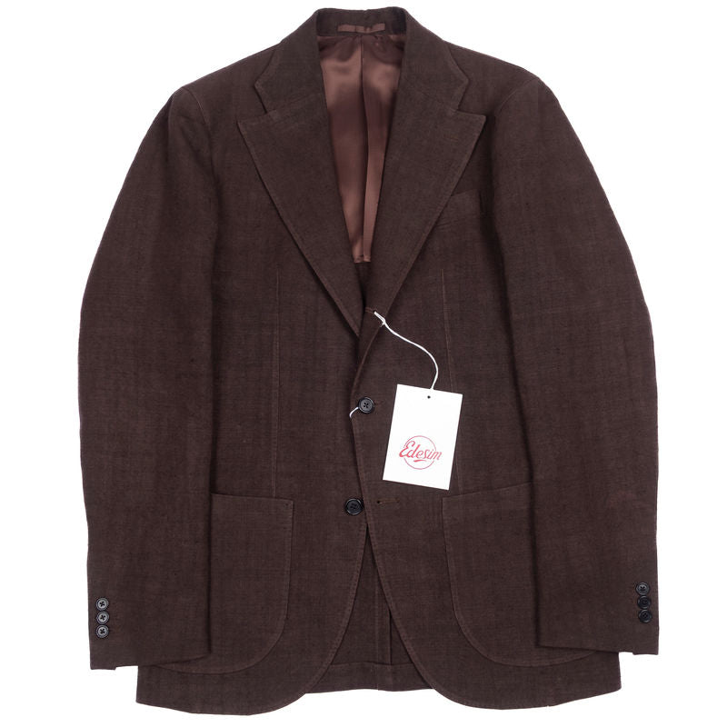 Neapolitan Hand Tailored Brown Hemp Sunrise Capsule Collection Sport Coat Sz 46