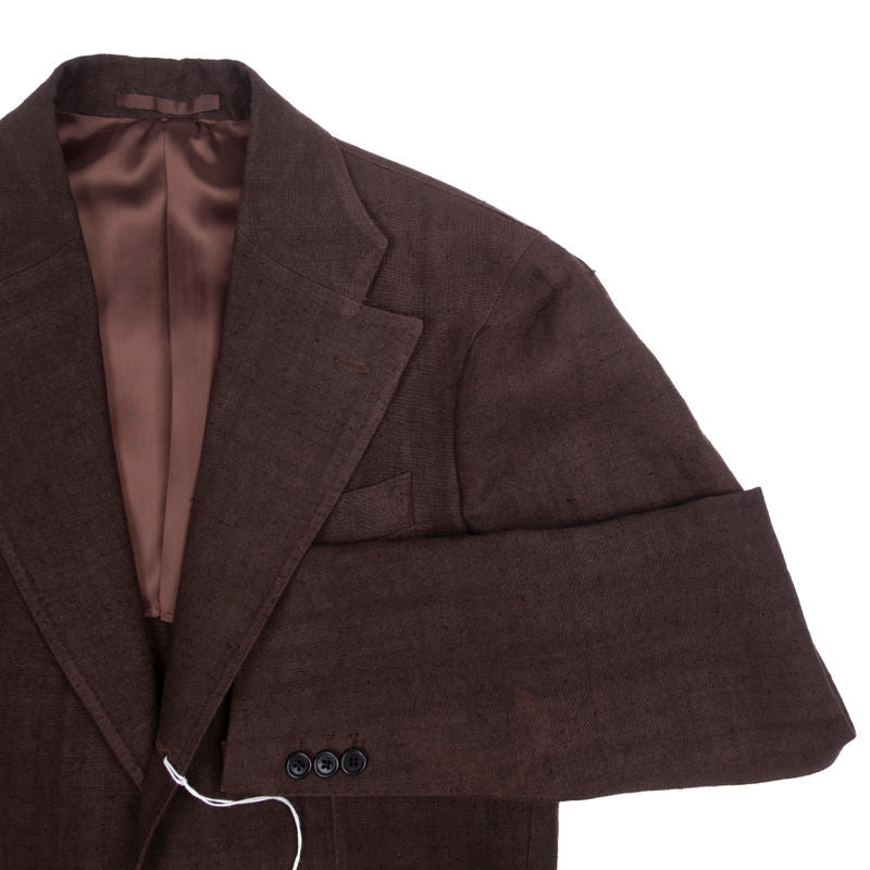 Neapolitan Hand Tailored Brown Hemp Sunrise Capsule Collection Sport Coat Sz 46
