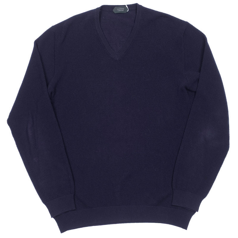 Navy V-Neck Sweater