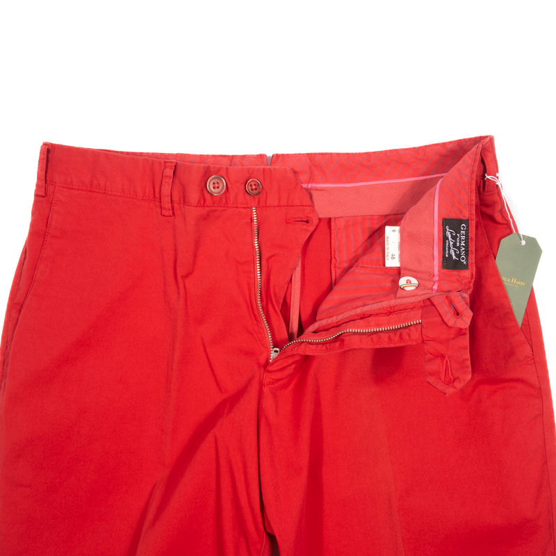 Germano Red Cotton Trousers Sz 48