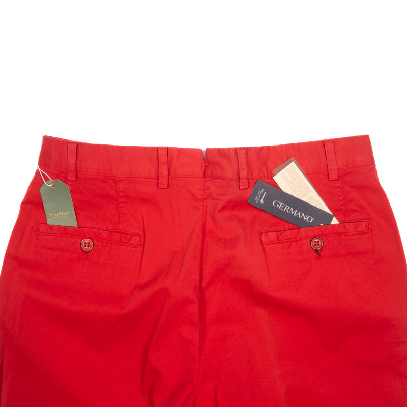 Germano Red Cotton Trousers Sz 48