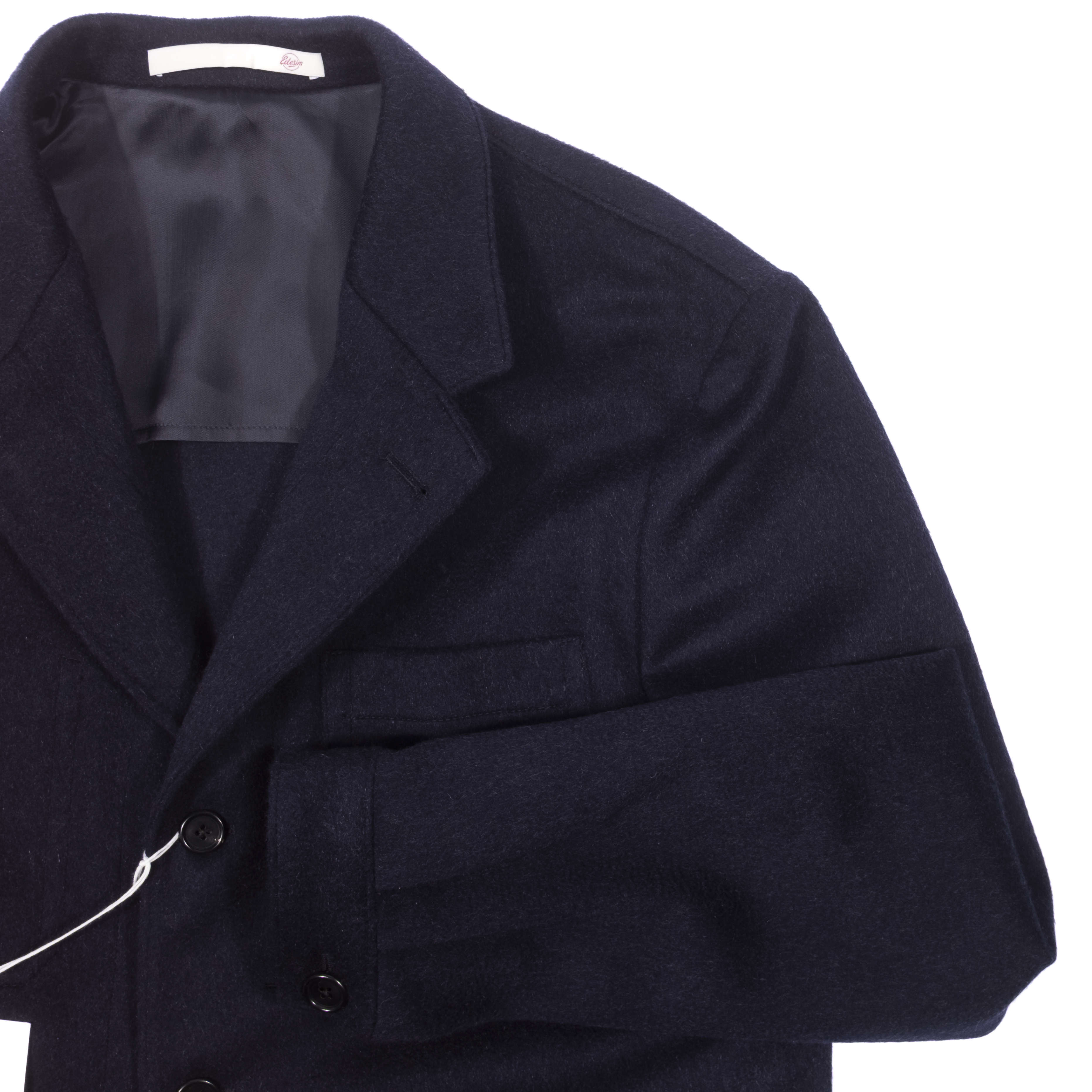 Neapolitan Hand Tailored Navy Utility Jacket, Wool, Sz 54