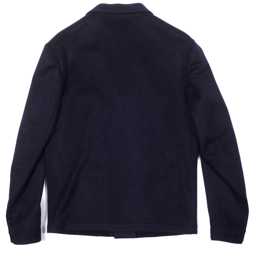 Neapolitan Hand Tailored Navy Utility Jacket, Wool, Sz 54