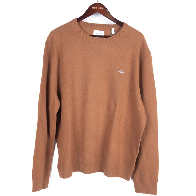 Brown Extrafine Lambswool Crewneck