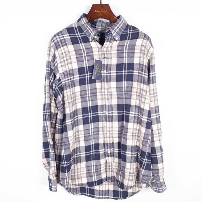 Blue Check Buttondown, Flannel Shirt