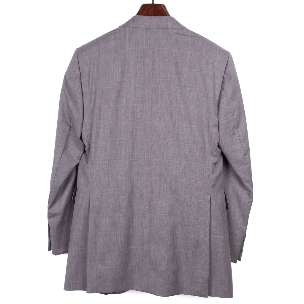 Grey Checked Peak Lapel Suit