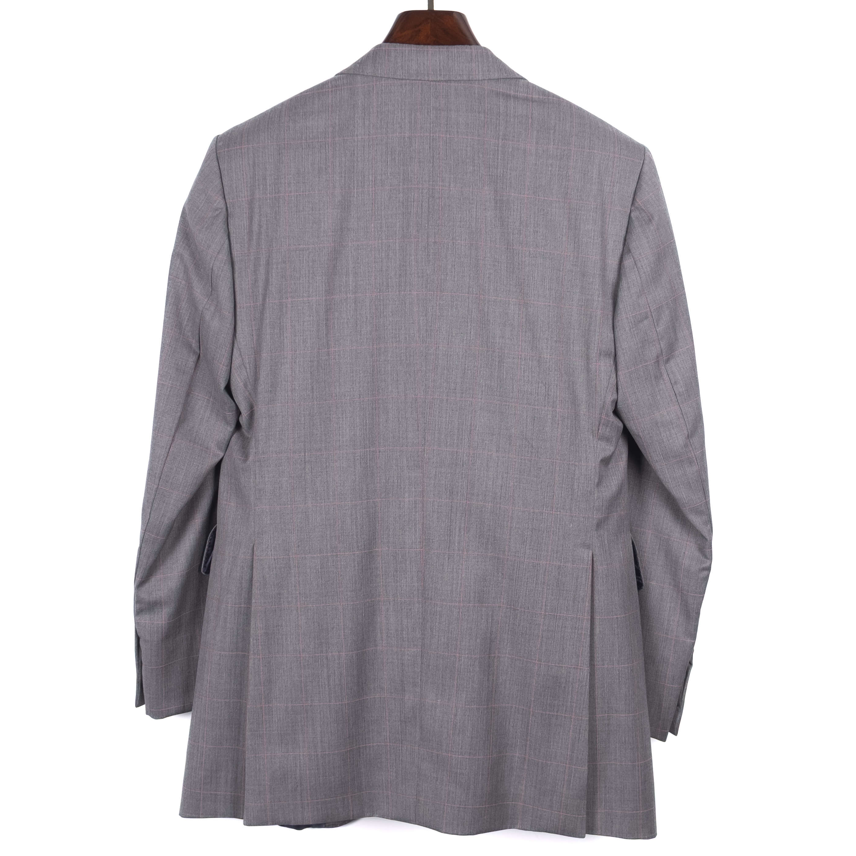 Grey Checked Peak Lapel Suit