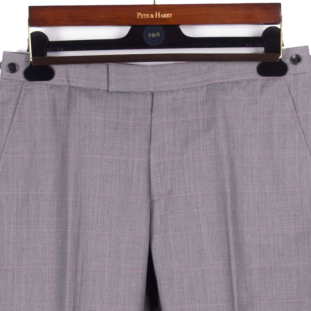 Grey Checked Peak Lapel Suit