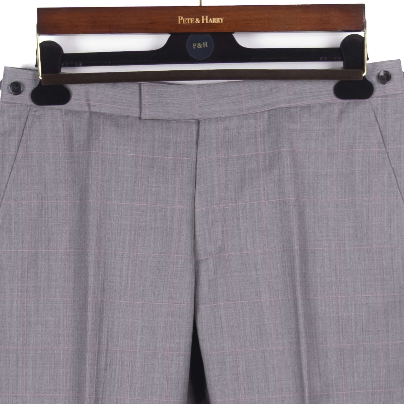Grey Checked Peak Lapel Suit