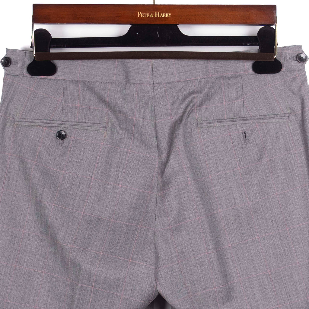 Grey Checked Peak Lapel Suit